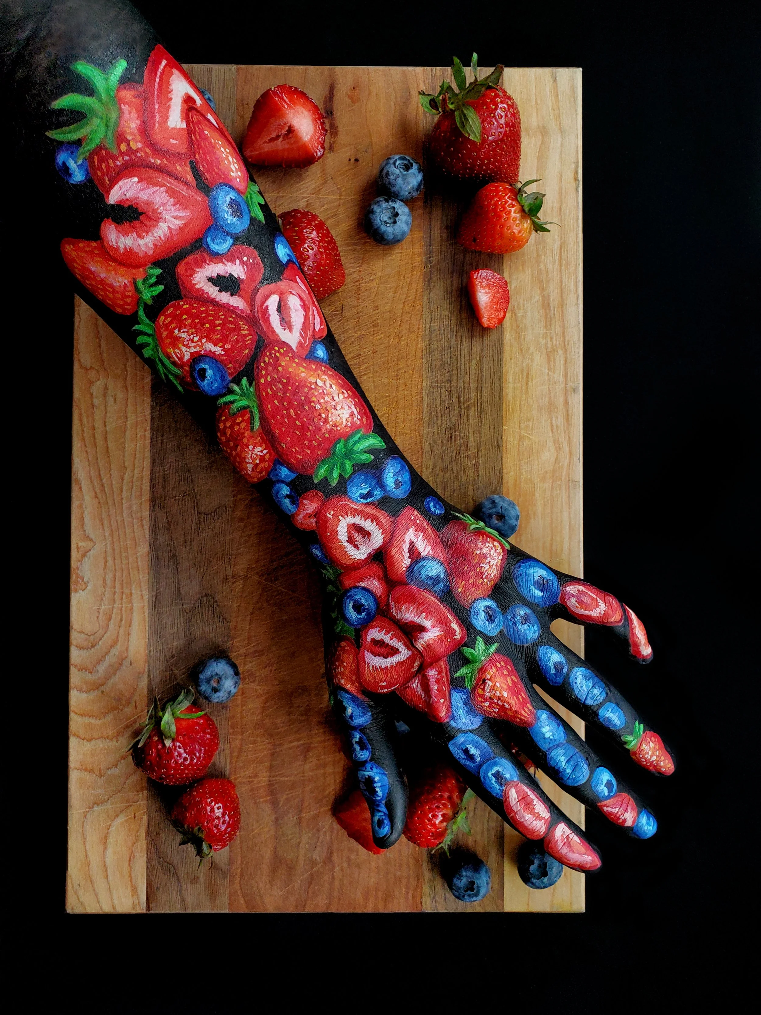 SFX special effects makeup image of fruits and berries berry hand witte artistry madison makeup artist