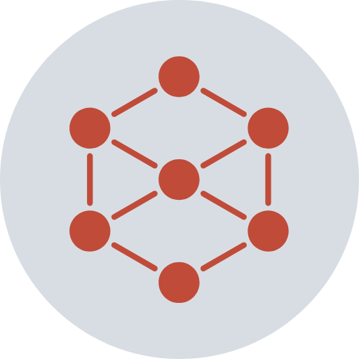 Diagram of connected nodes in a hexagonal pattern