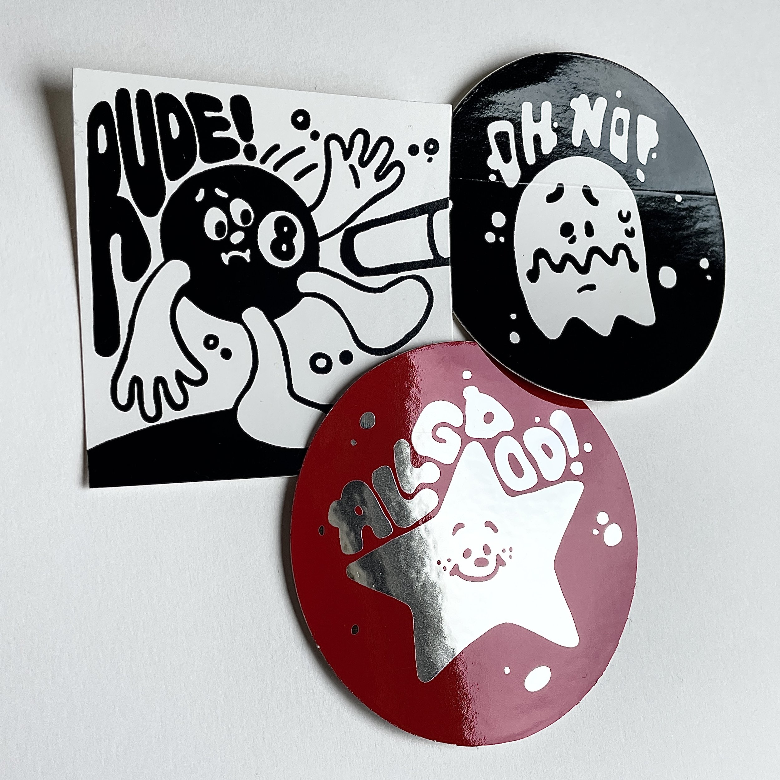 Trio of stickers designed for my shop.