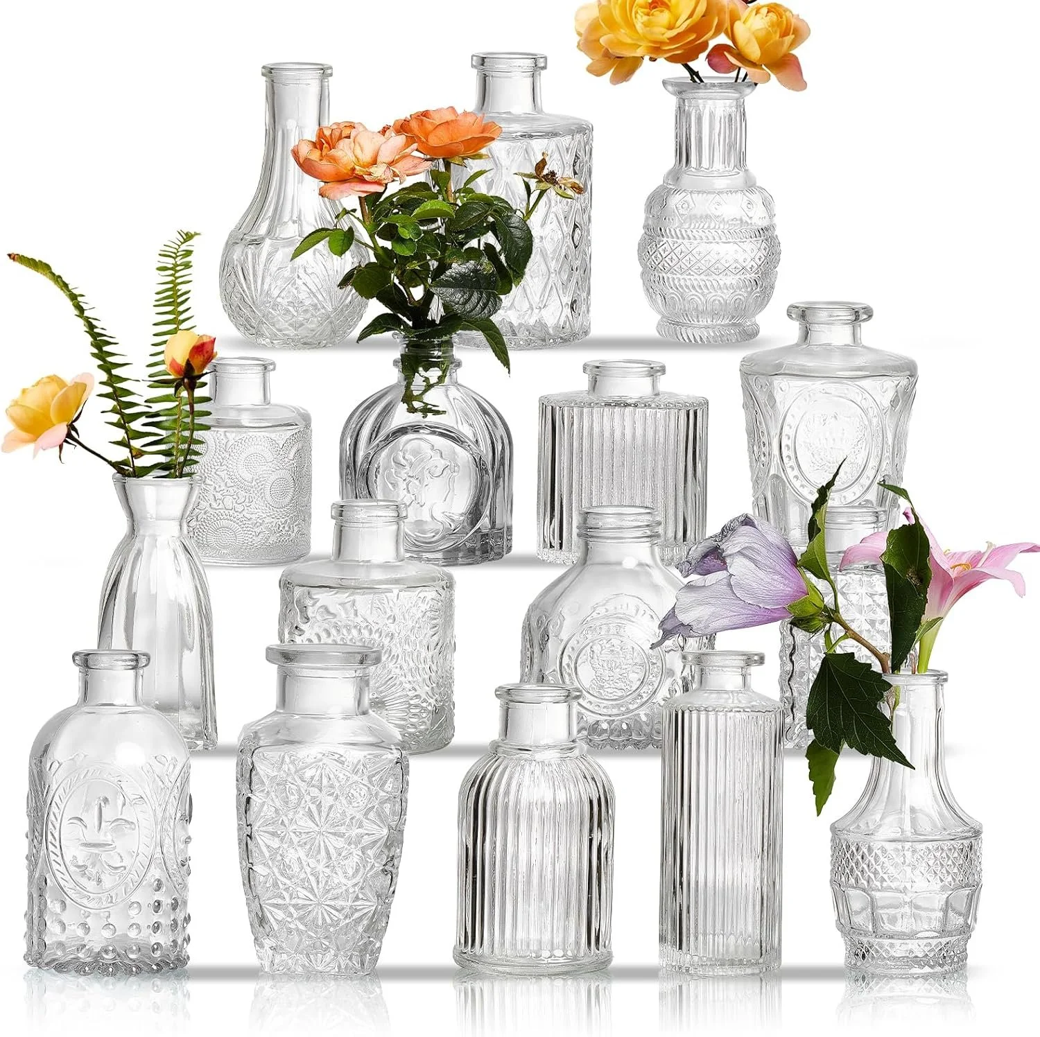 Clear Glass Bud Vases
