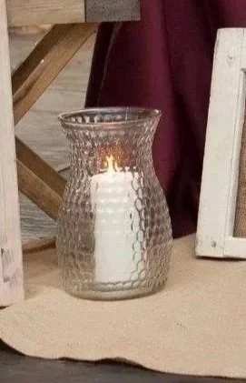 Textured Glass Candle Holder
