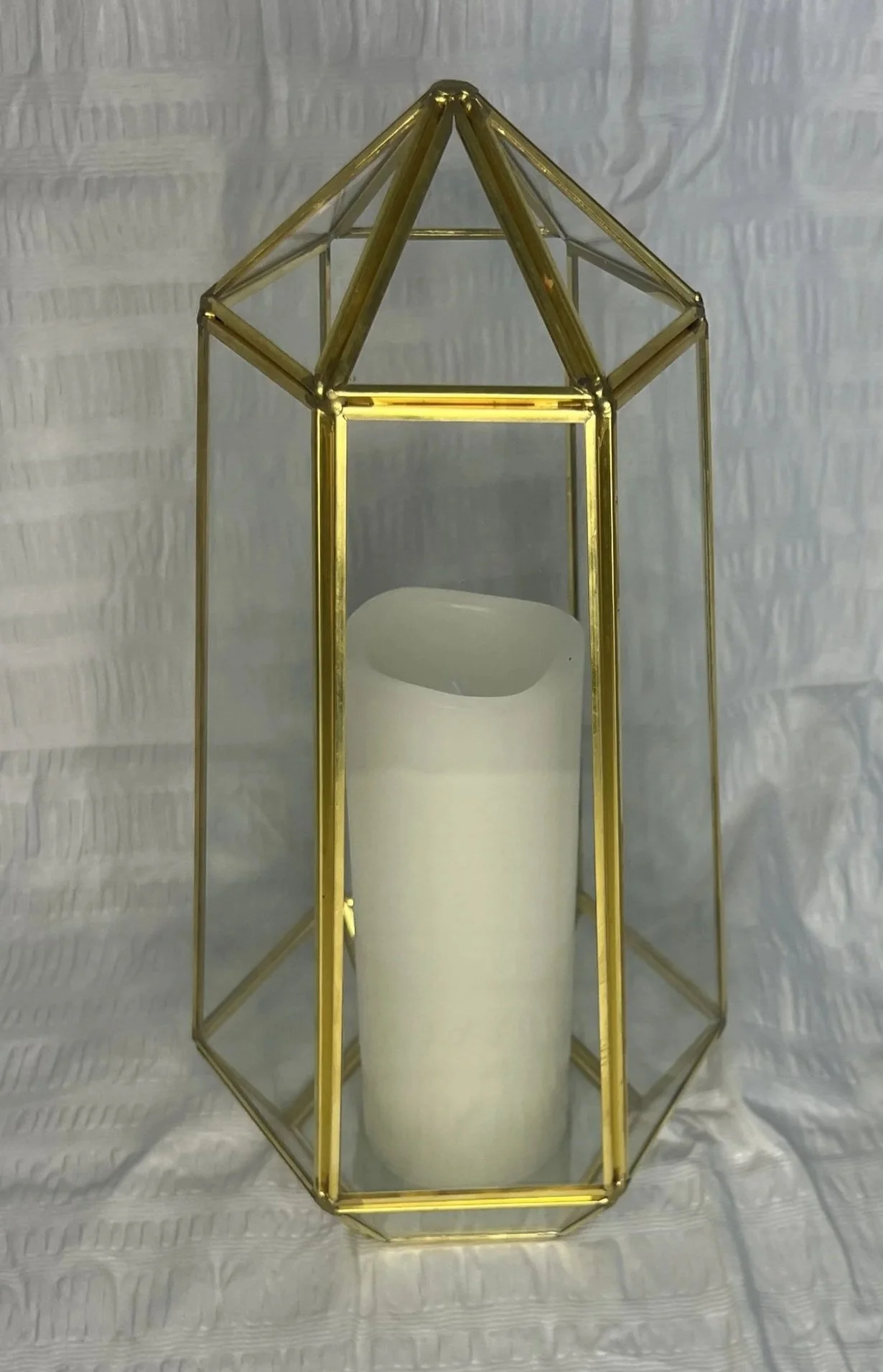 Gold Glass Candle Holder