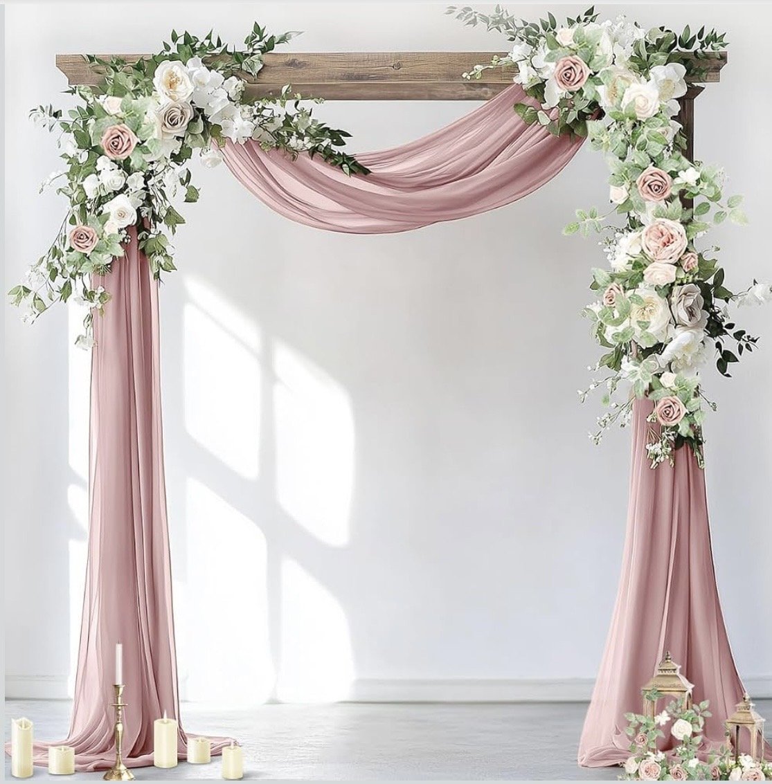 Dusty Rose Chiffon Drape