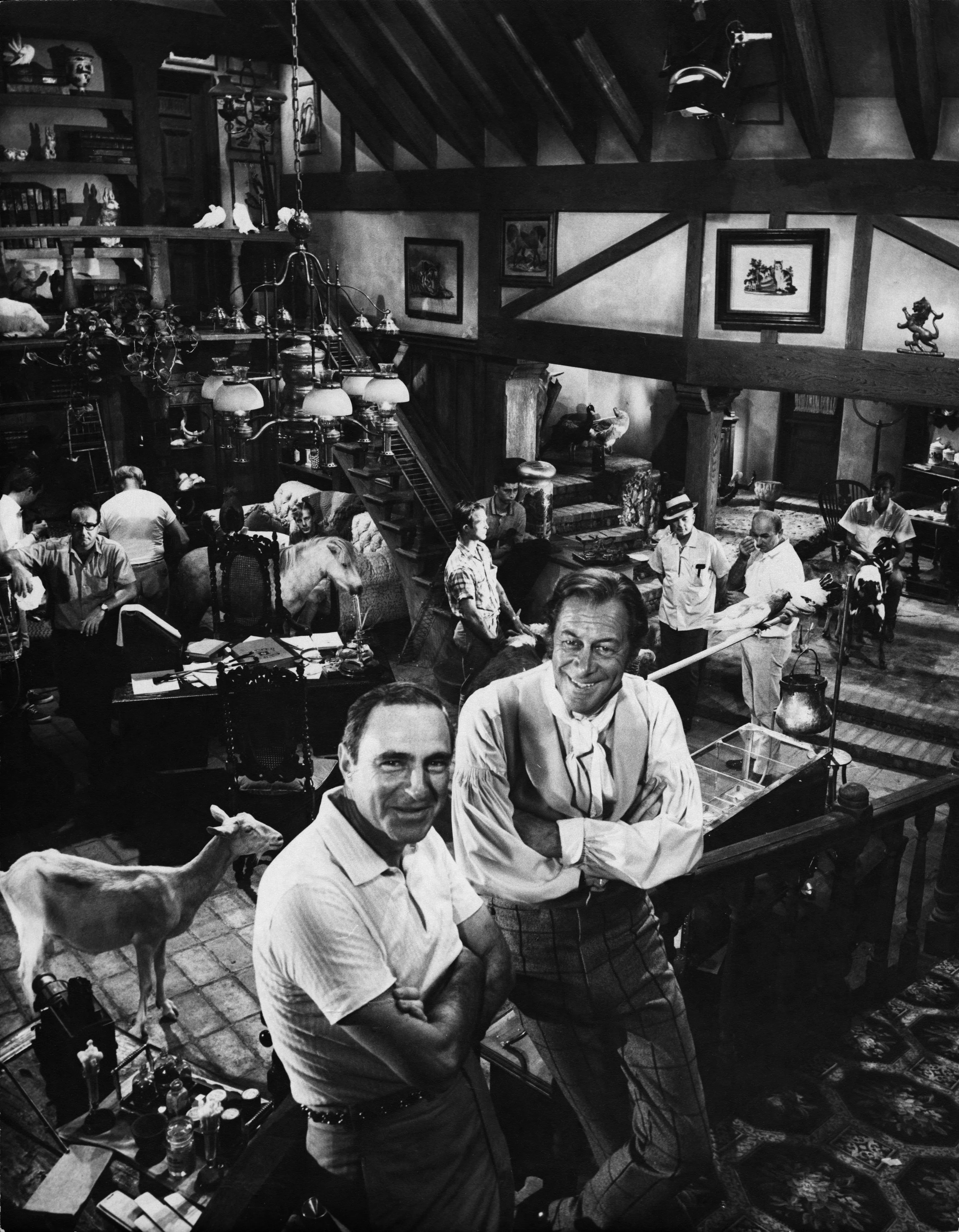 With Rex Harrison on the set of Doctor Dolittle