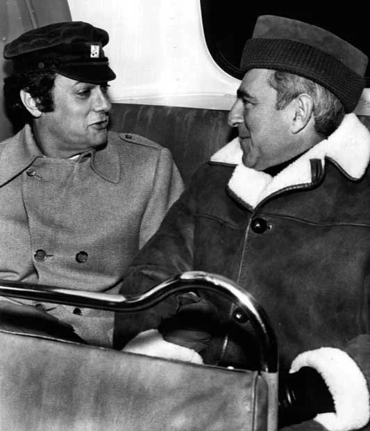 With Tony Curtis on the set of The Boston Strangler