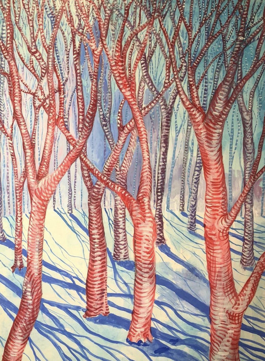 Winter Forrest, Watercolor, 18"x24" 