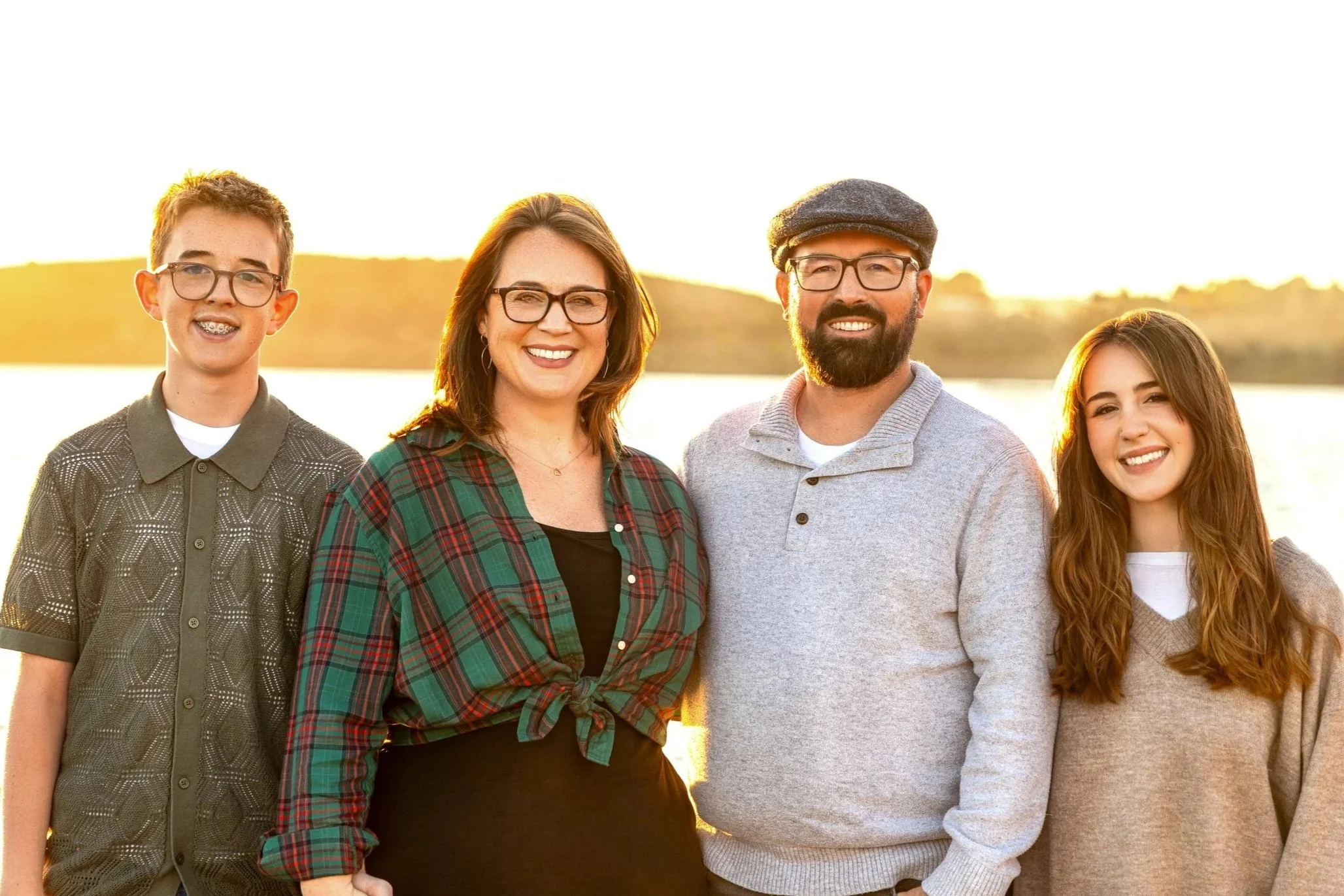Family photo with son, Teddy, wife, Lara, me, and daughter, Cora.