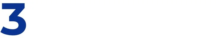A white rectangular background with a large blue number 3 on the left side.