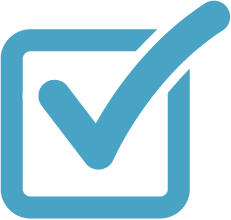 Blue check mark inside a blue square checkbox