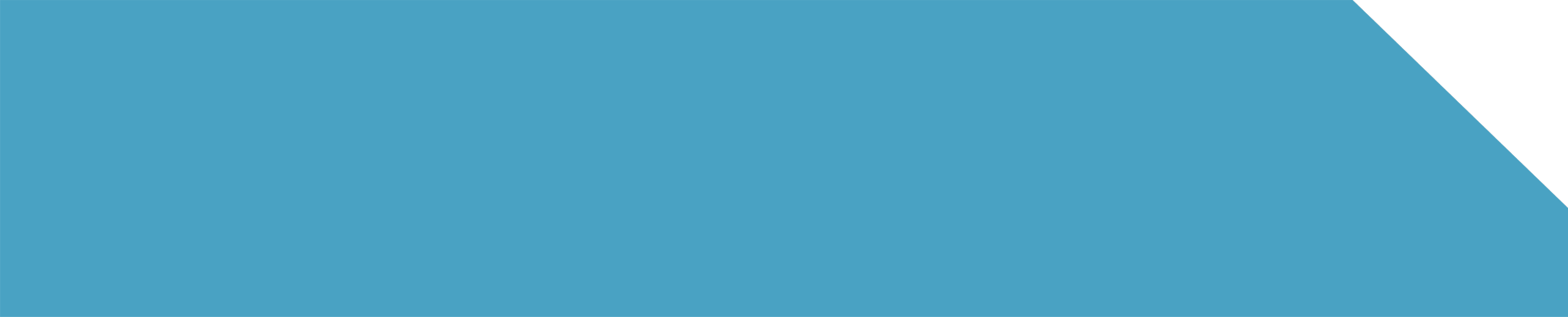 Blue background with a black corner in the top right and a black diagonal stripe in the bottom right.