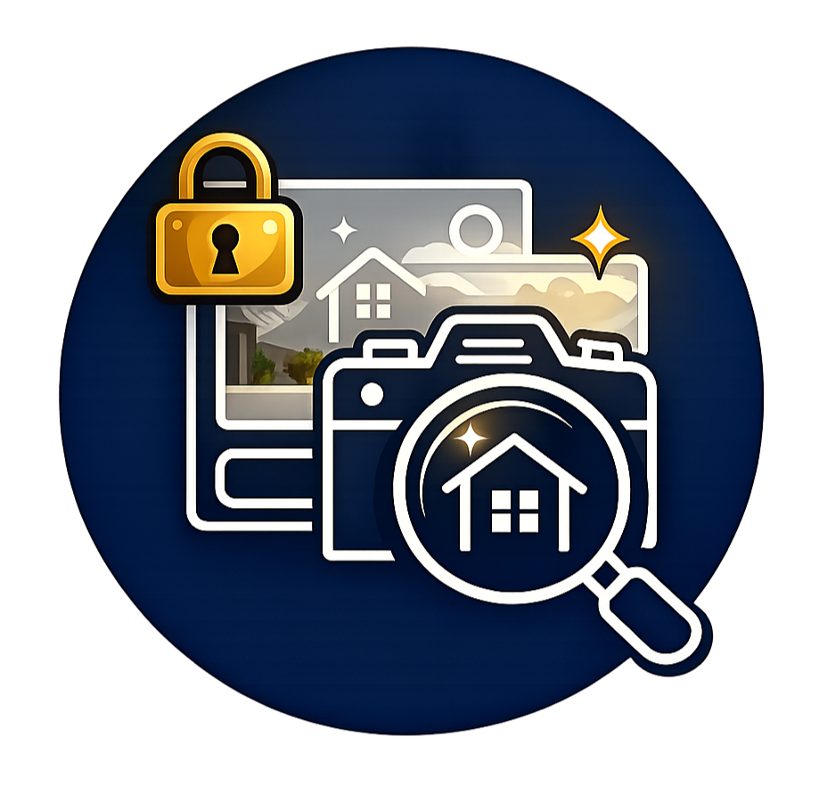 short-term rental branding and digital marketing icon representing brand identity, guest attraction, and online visibility.