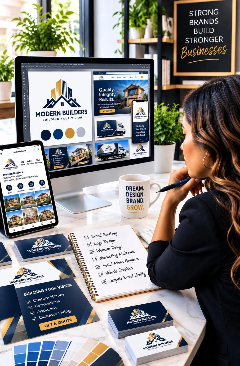 Brand design services in Olympia and Thurston County by Web Trending Solutions featuring custom logo, website, and marketing brand development.