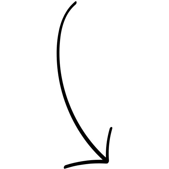 A simple black arrow pointing downward on a transparent background.