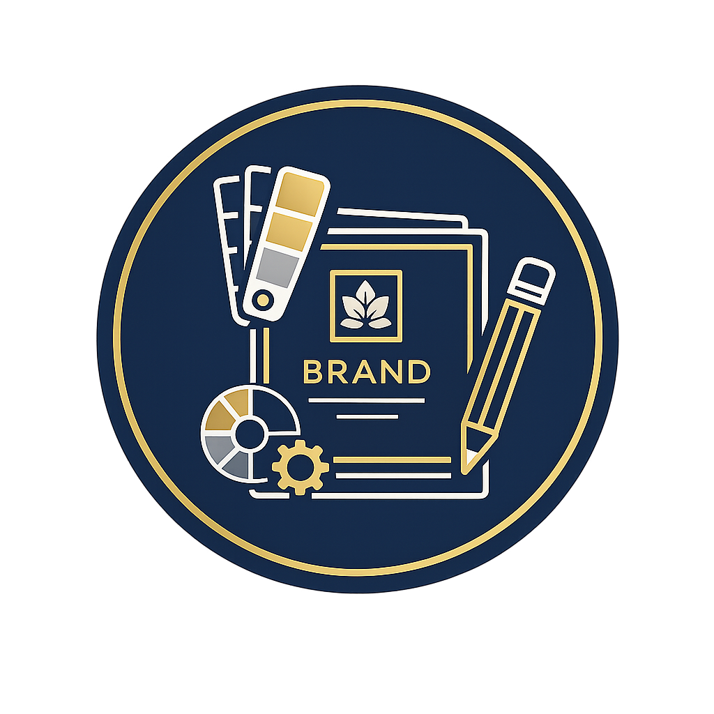 Brand consistency icon representing cohesive visual identity across websites, print materials, social media, signage, and marketing assets.