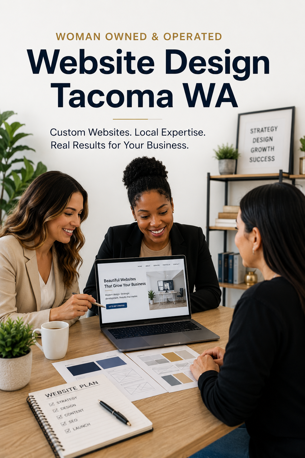 Website Design Tacoma WA consultation with professional marketing team planning a custom business website strategy for a local company.