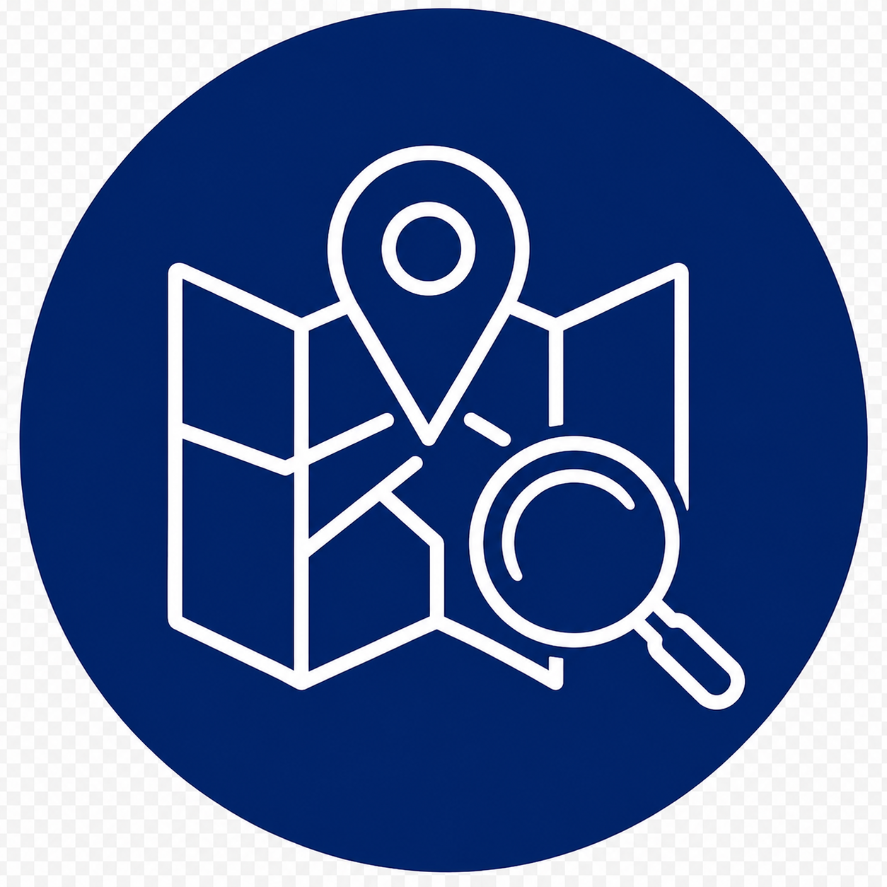 White folded map with a location pin and magnifying glass representing Google Business Profile local search visibility and Google Maps optimization services.