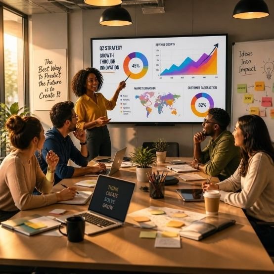 Business team planning future marketing strategies with Web Trending Solutions to increase visibility, leads, and sustainable growth across Pierce County.