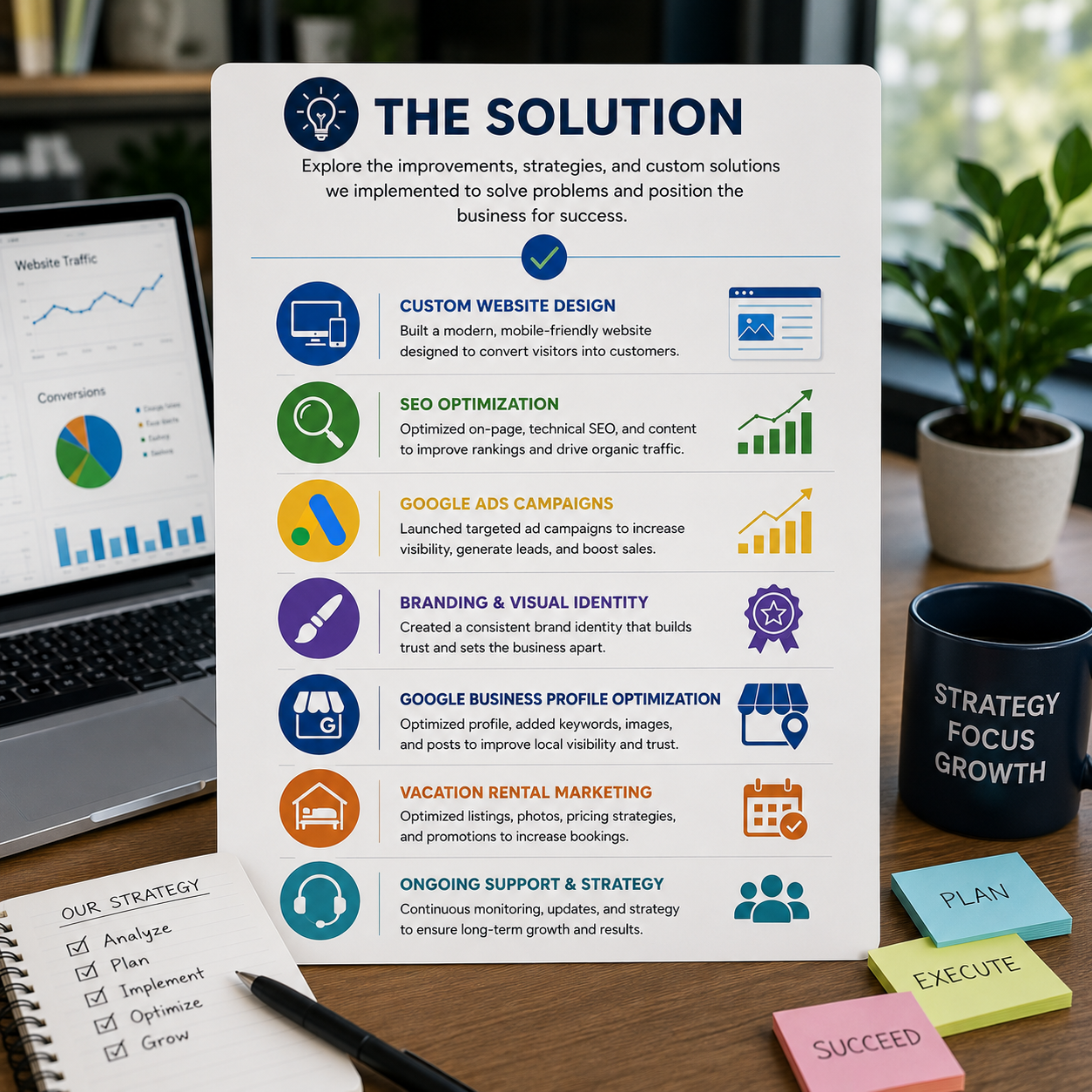Custom website, SEO, Google Ads, and branding solutions helping businesses grow throughout Pierce County, Washington.