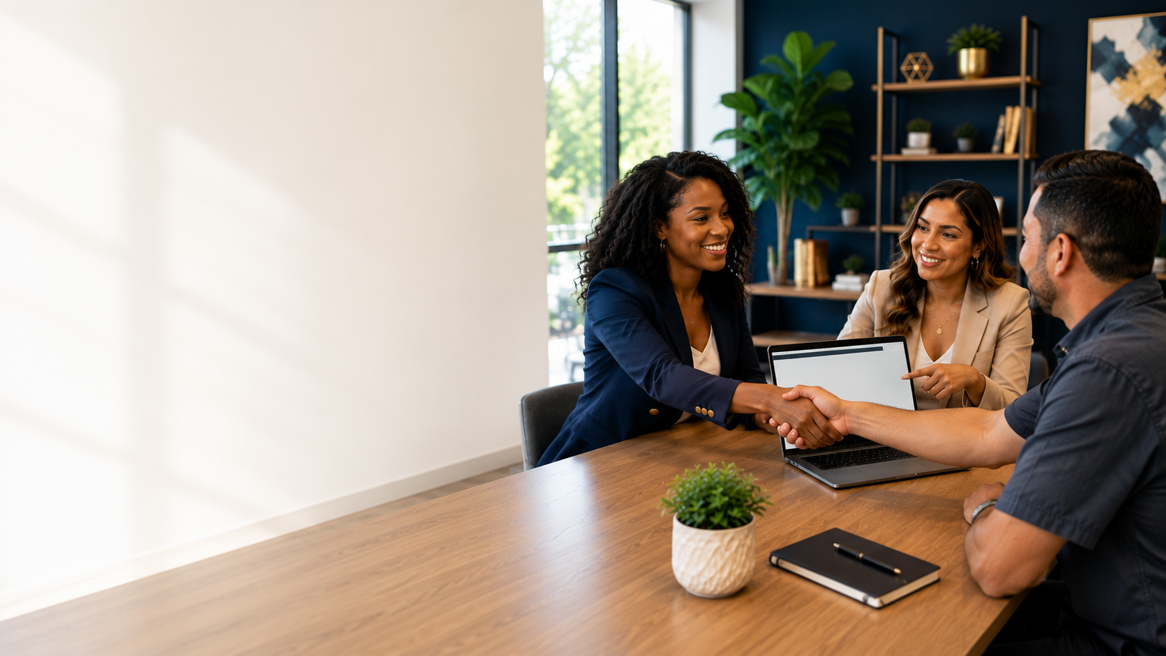 Website and marketing services consultation with a small business owner discussing website strategy, SEO, and business growth.