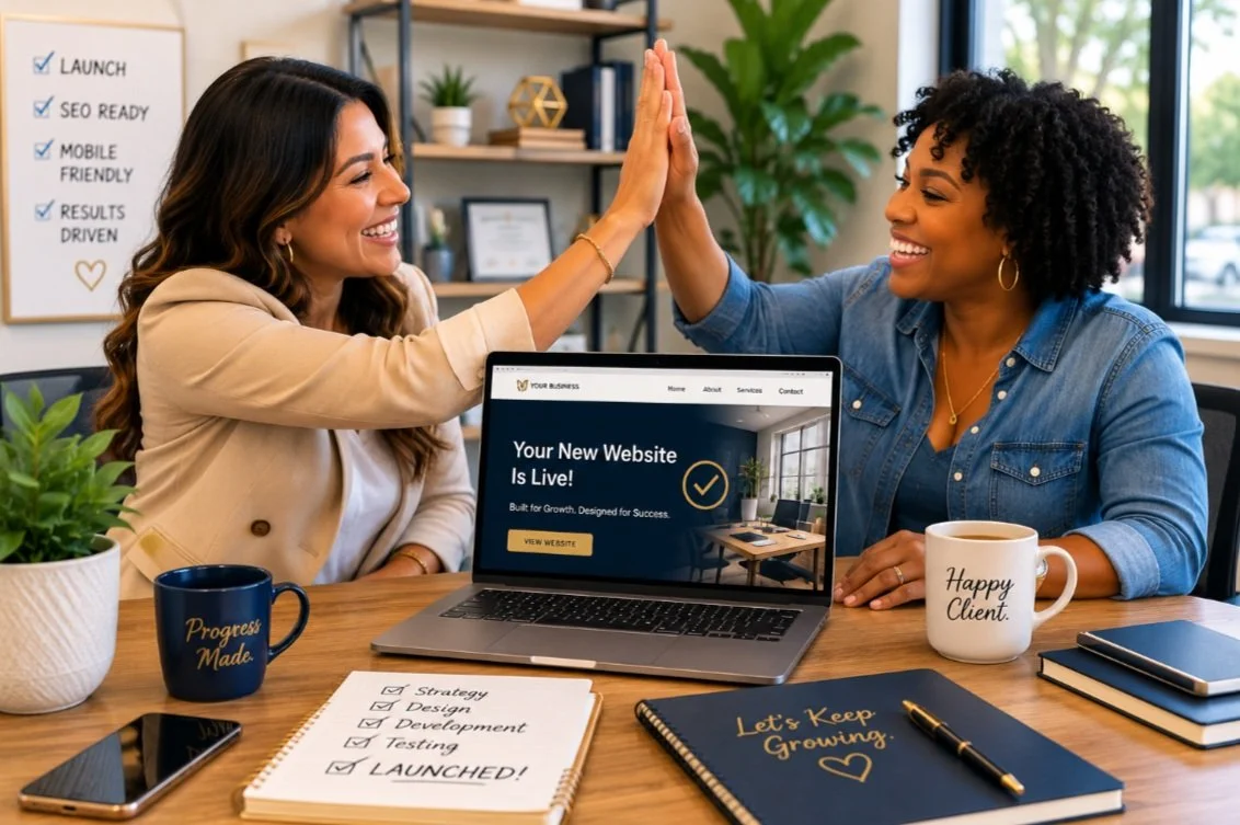 Successful website launch for a Web Trending Solutions client celebrating a new SEO-ready, mobile-friendly website built for business growth.