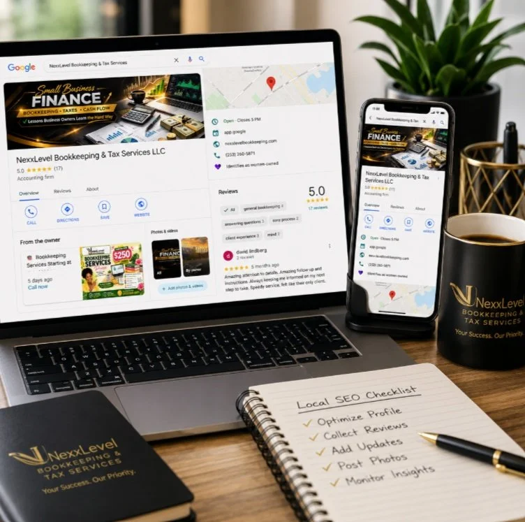Google Business Profile optimization in Lacey WA by Web Trending Solutions featuring local SEO, reviews, business updates, photos, and profile management.