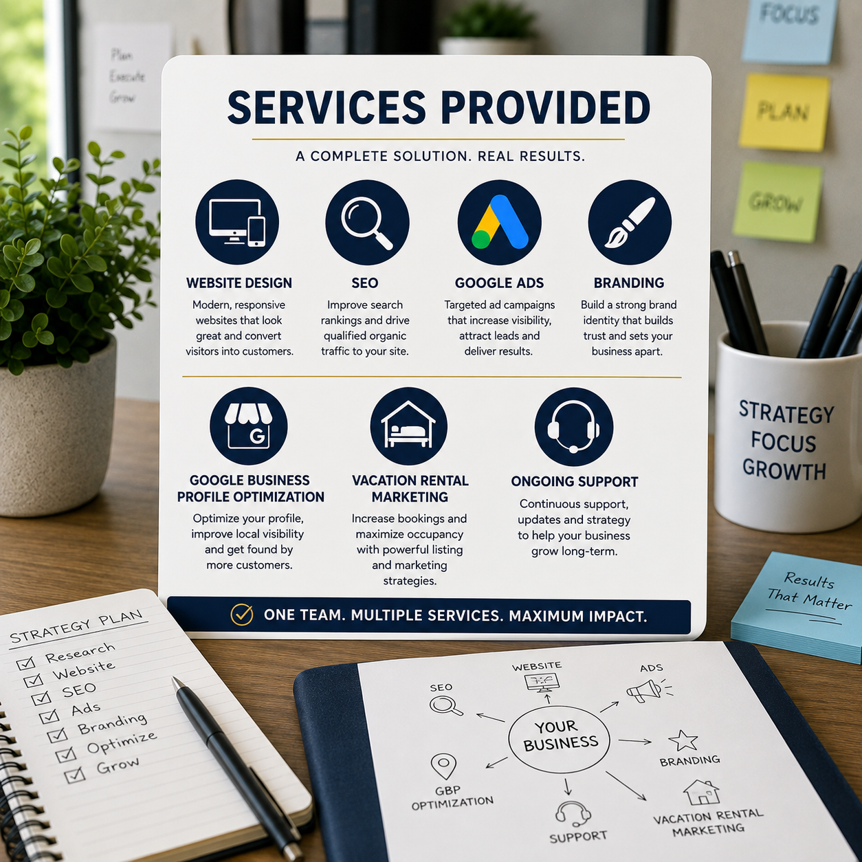 Digital marketing services including website design, SEO, Google Ads, branding, and Google Business Profile optimization for businesses in Tacoma, Washington.