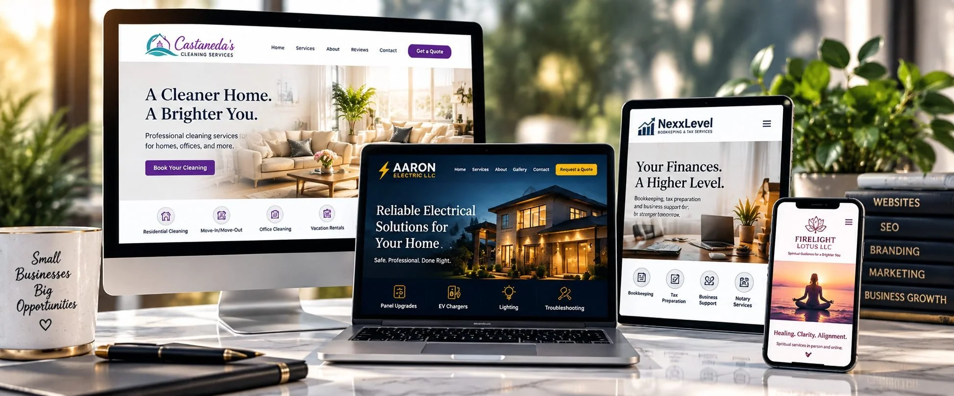 Responsive website design examples for small businesses created by Web Trending Solutions for SEO, visibility, and growth.