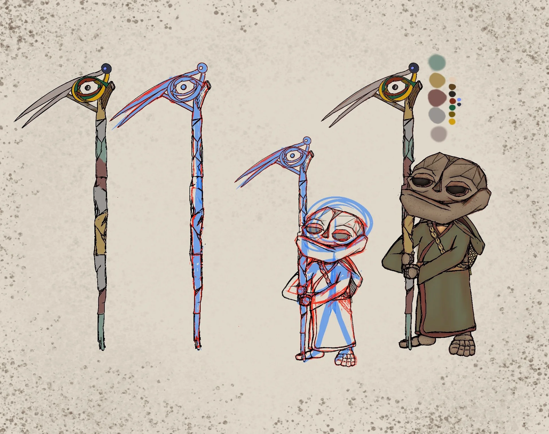 Golem monk player character concept art