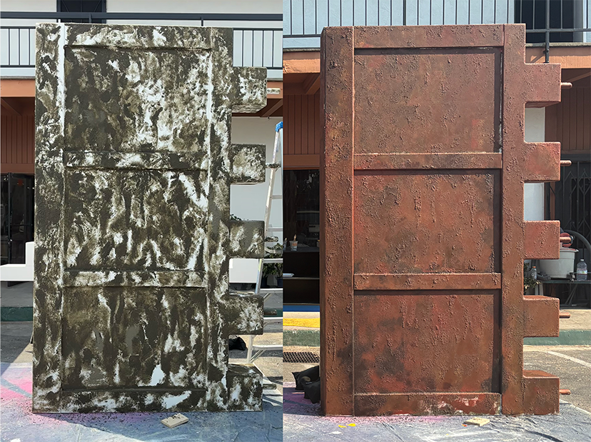 San Diego Comic Con Planet of the Apes rust doors process.