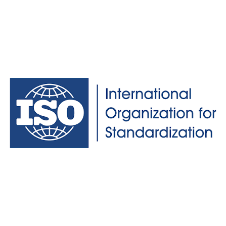 Logo of the International Organization for Standardization with a globe icon and the text 'ISO'