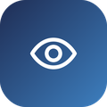 Icon of an eye on a blue background