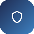 Shield icon on a blue gradient background