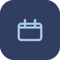 Calendar icon on a dark background.