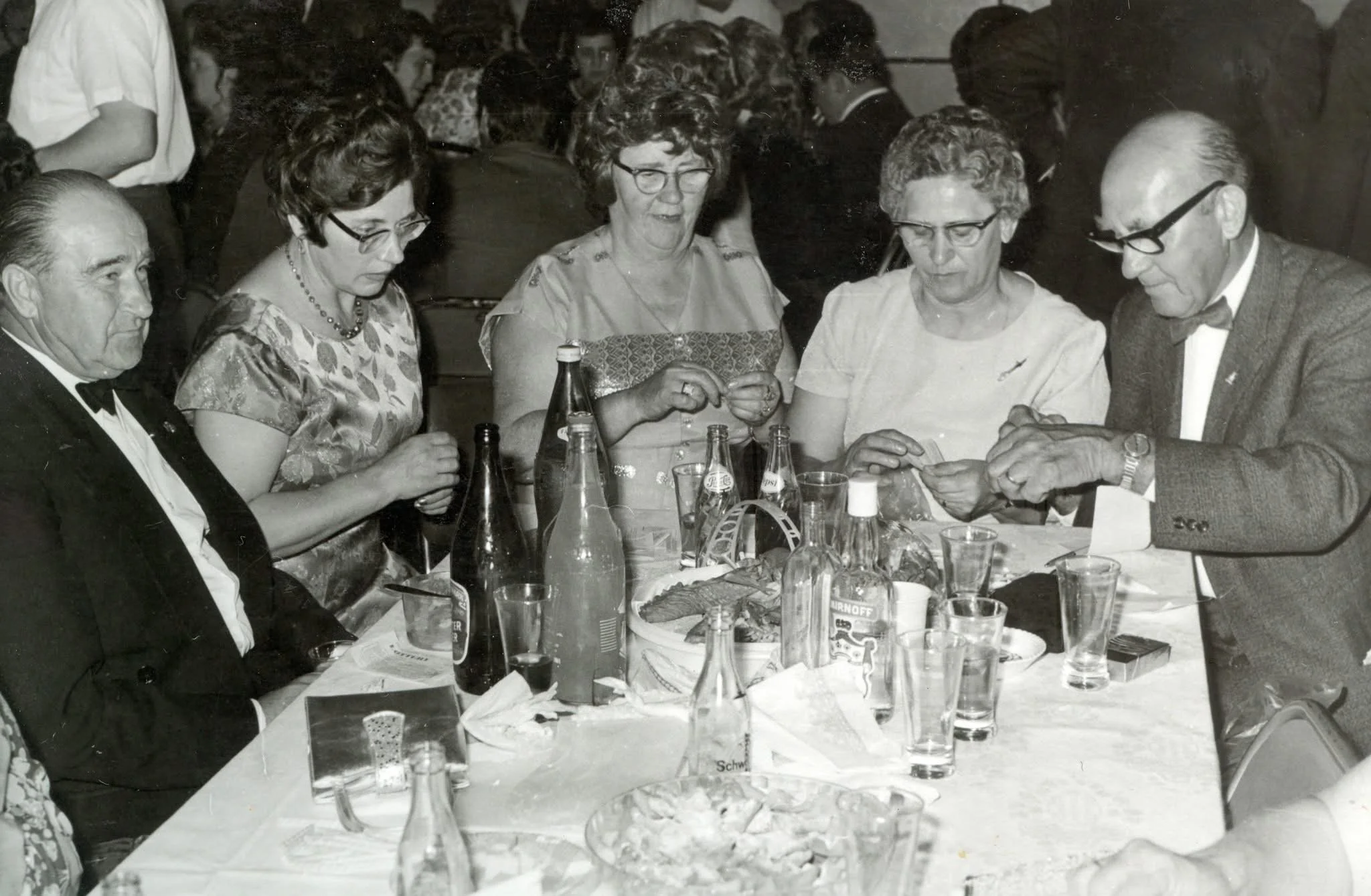 Archival photo of community members at a social gathering at Dom Polski Adelaide.