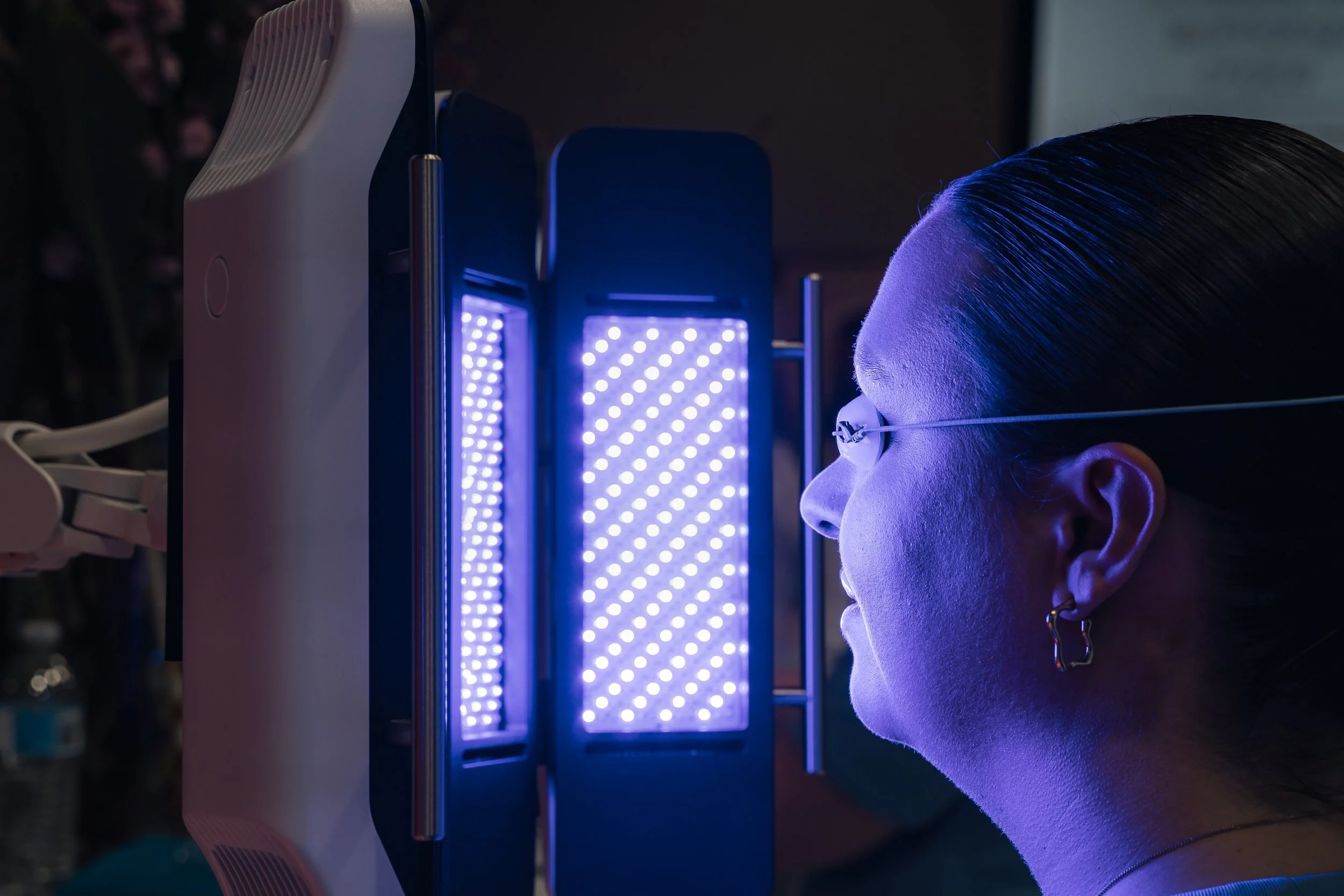 image of a woman getting an LED treatment
