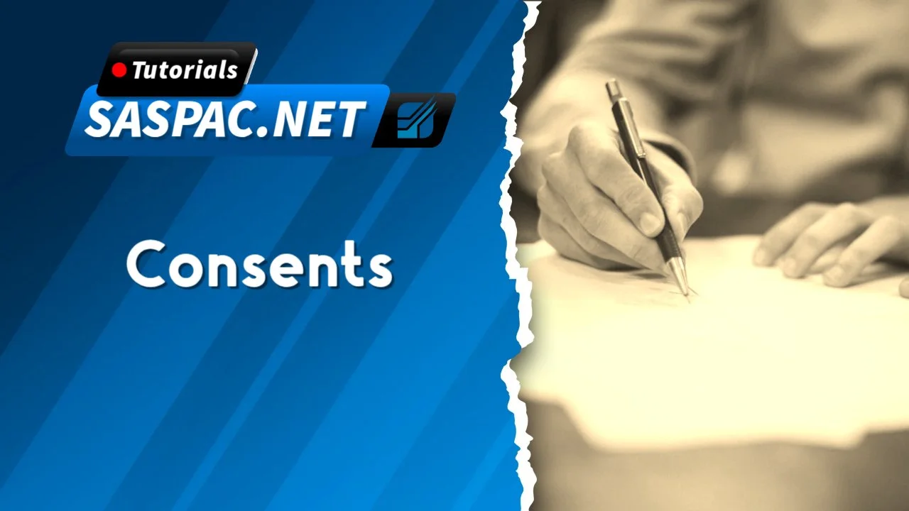 Saspac Tutorial on Youtube. Consents - Coming Soon!