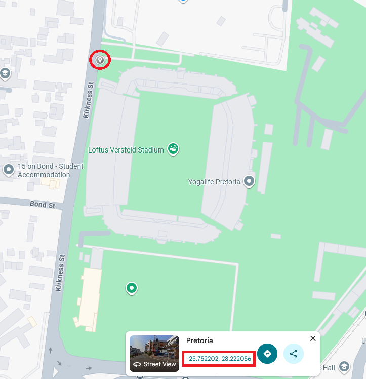 Use google maps for precise co-ordinates for Saspac Geolocation