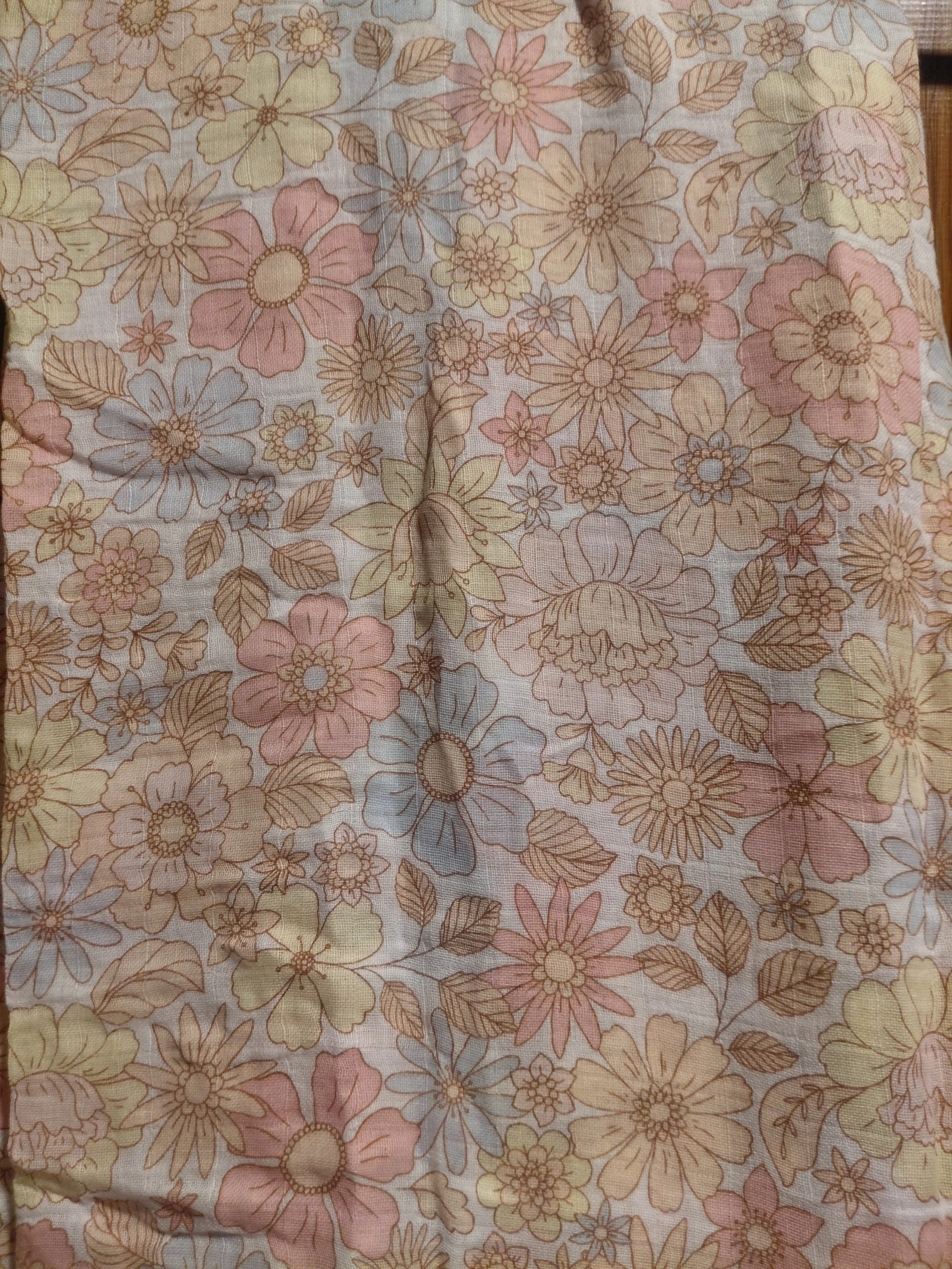 Floral muslin wrap