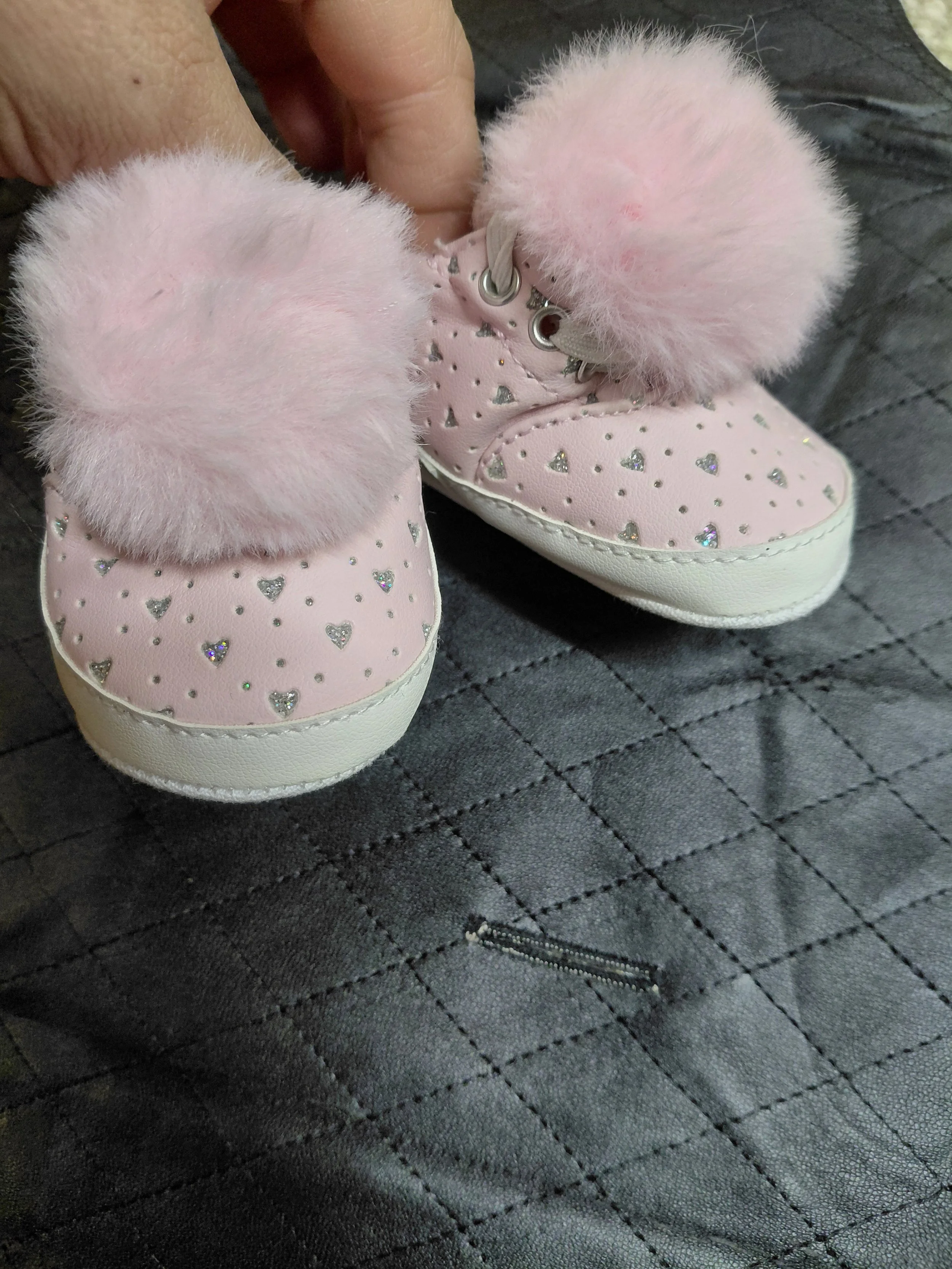 [0-3m] first steps pink shoes