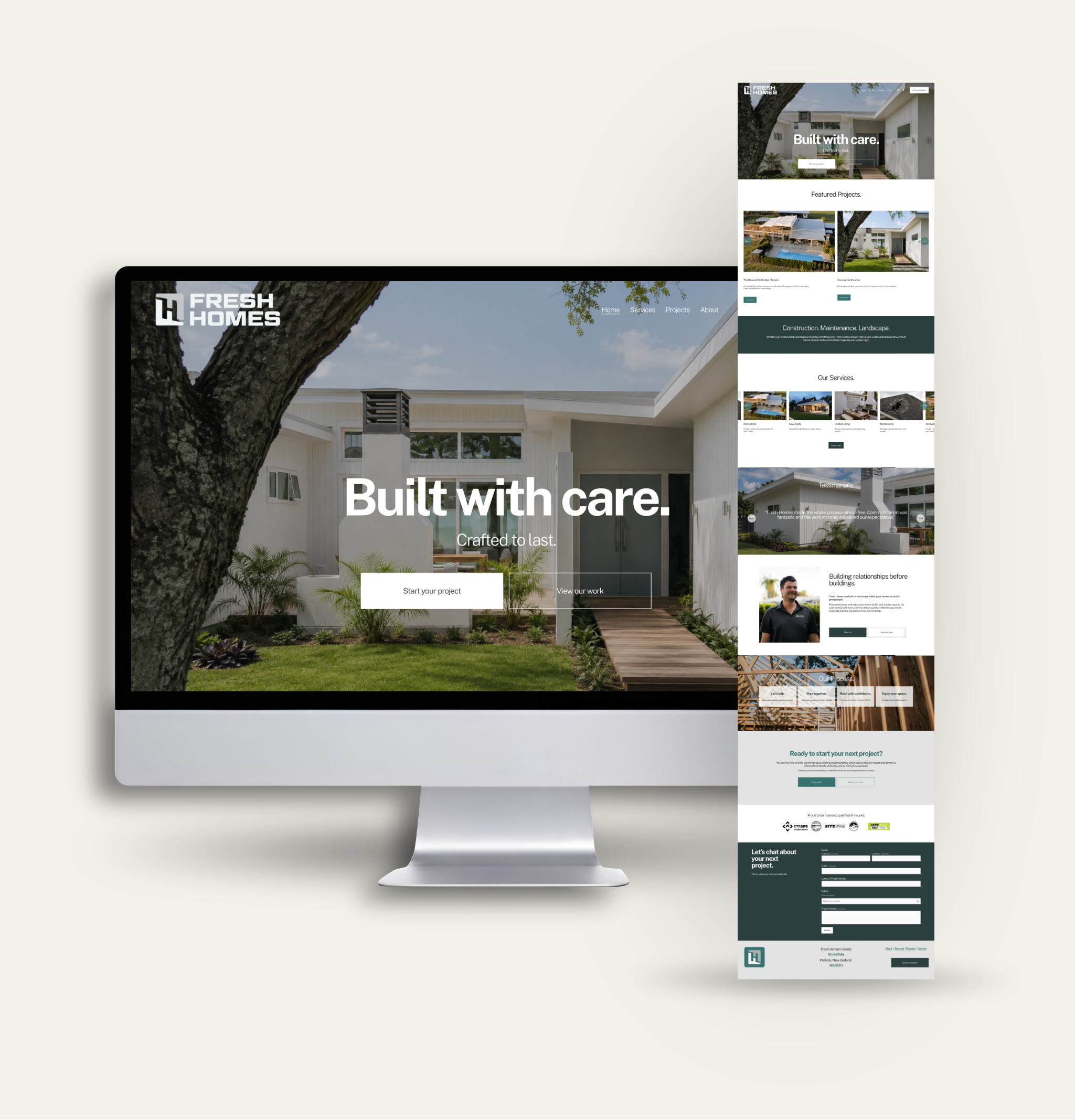 Strategy and re design of the Fresh Homes website to elevate the business 