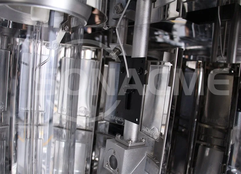 Drum-style rotating sample rack inside a xenon arc weathering chamber