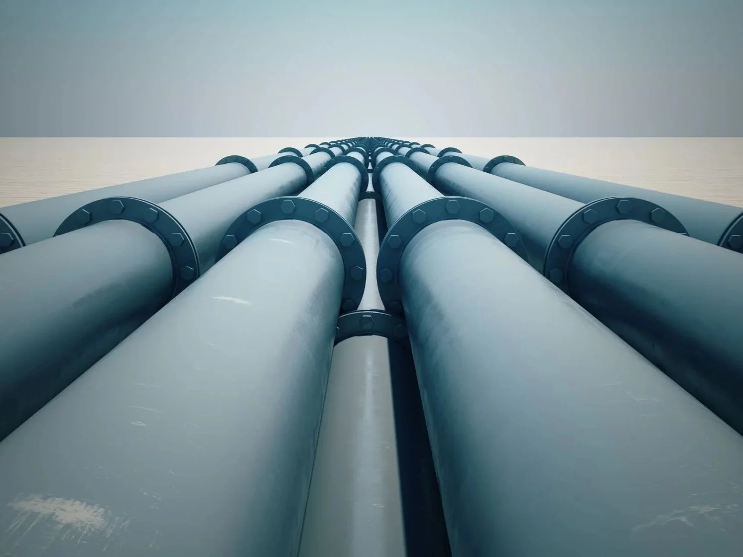 Pipes and fittings prepared for laboratory pressure and dimensional testing