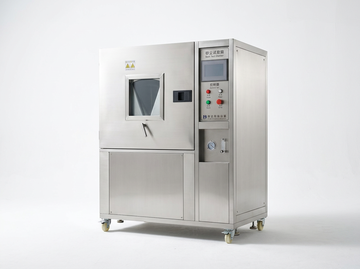 Dust test chamber front view with control panel