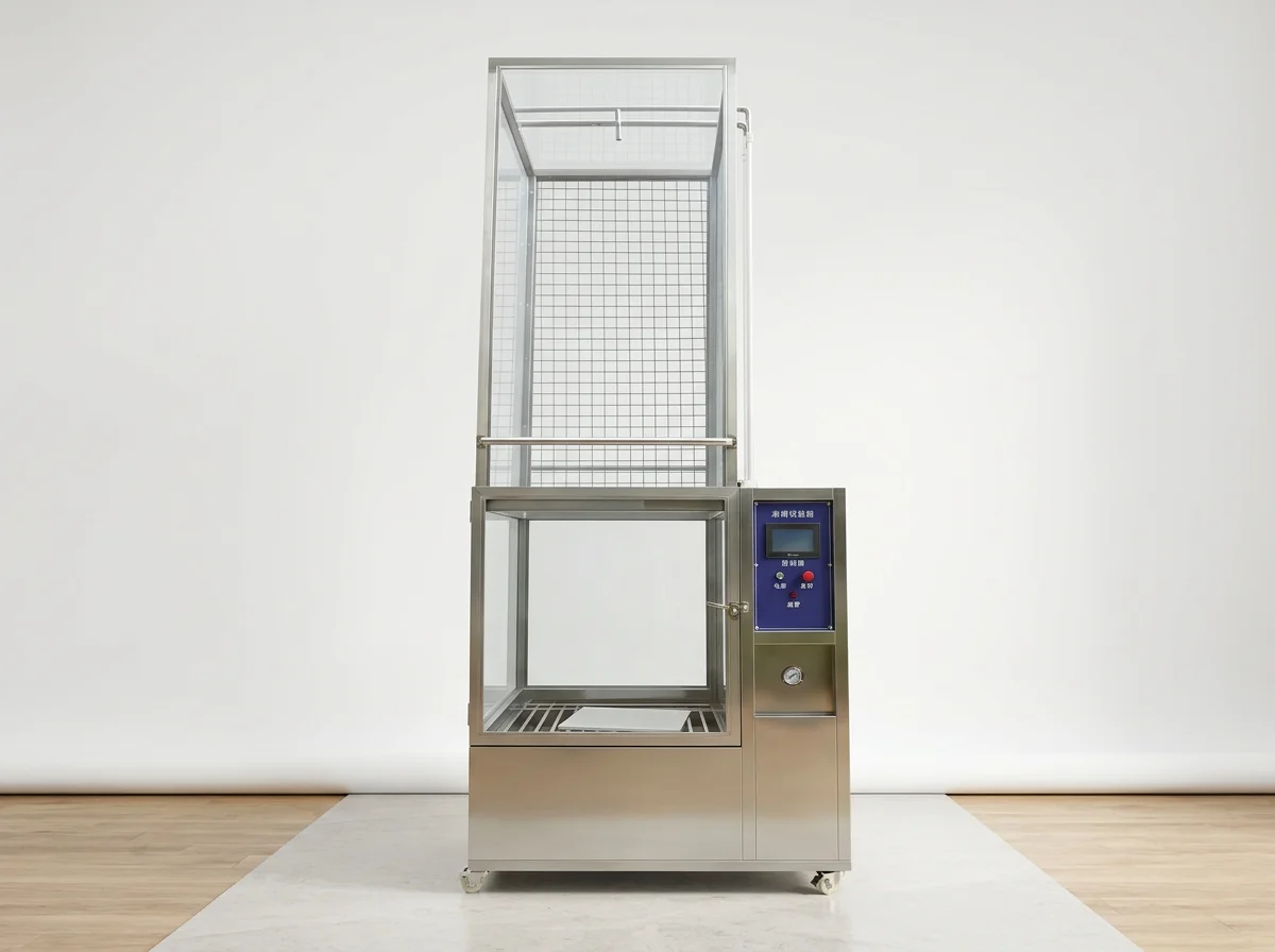IPX5/IPX6 water-jet test chamber with stainless-steel enclosure and control panel