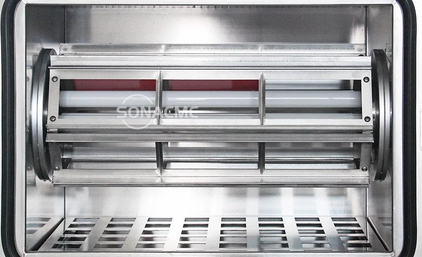 UV lamps in benchtop chamber