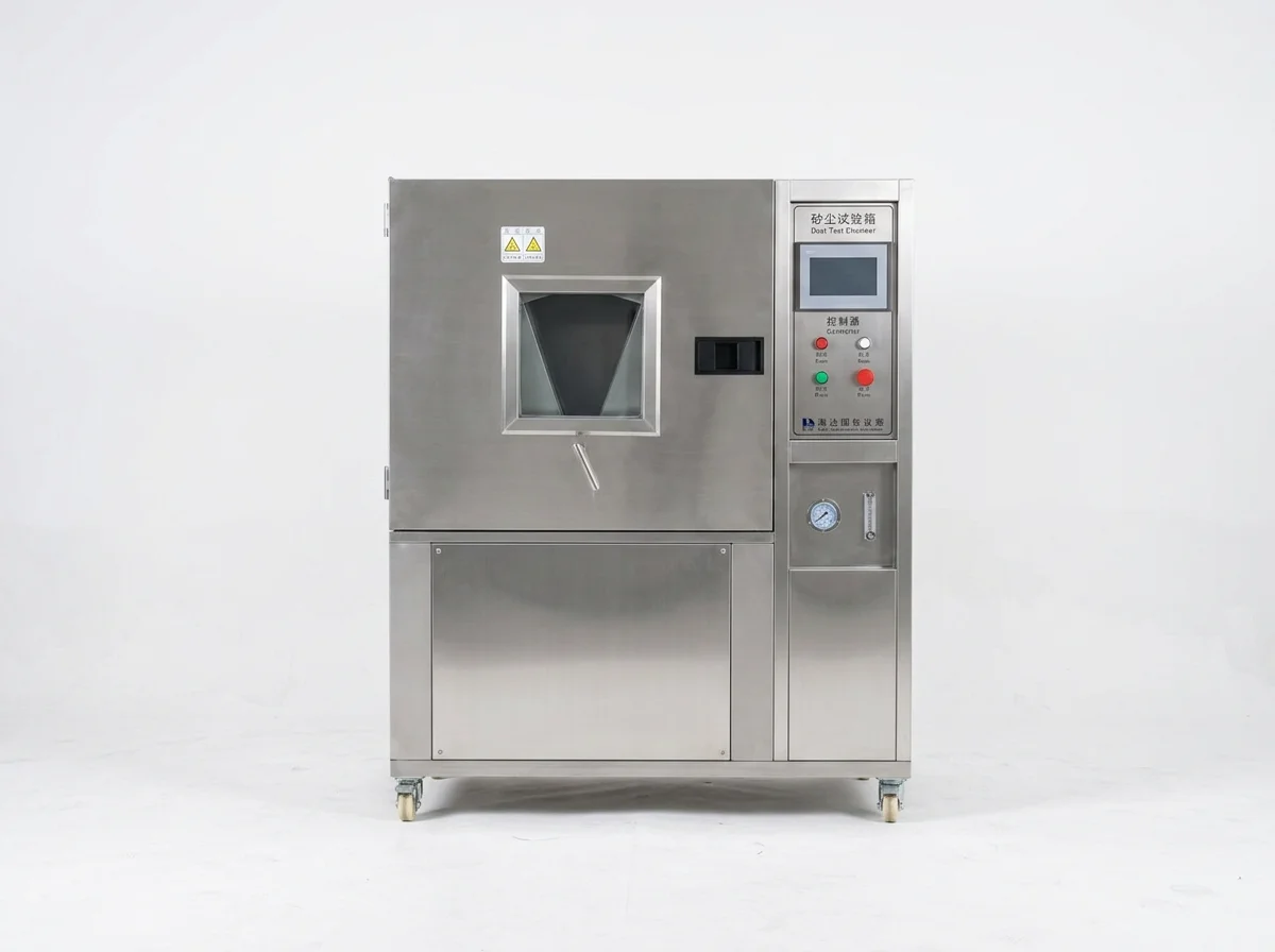 IP5X/IP6X dust chamber installed for product enclosure testing