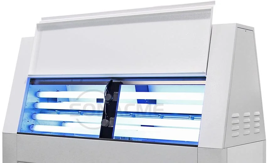 UV weathering test chamber for controlled ultraviolet