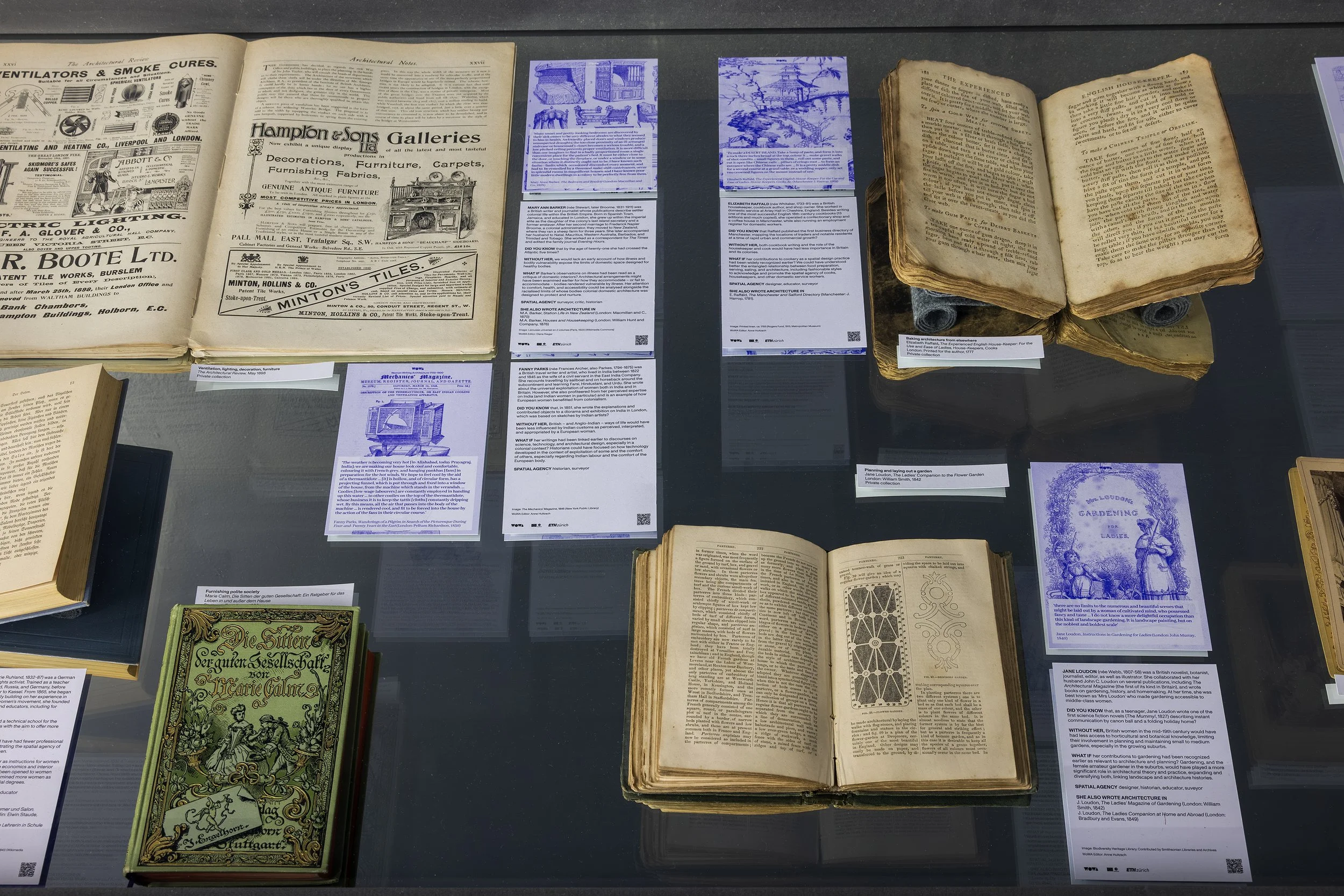 Exhibition Women Writing Architecture 1700-1900, spring 2026, ETH Zurich. Photo: Nelly Rodriguez
