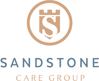 Logo of Sandstone Care Group, featuring a circular emblem with a stylized 'S' and 'D' inside.