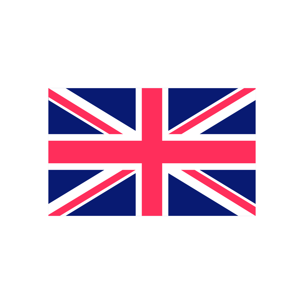 British flag with red, white, and blue colors on a green background.